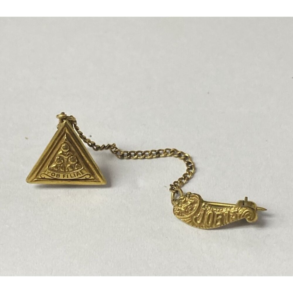 Masonic Job's Daughters Member Pin IYOB FILIAE Jobs Gold Filled - Picture 2 of 8